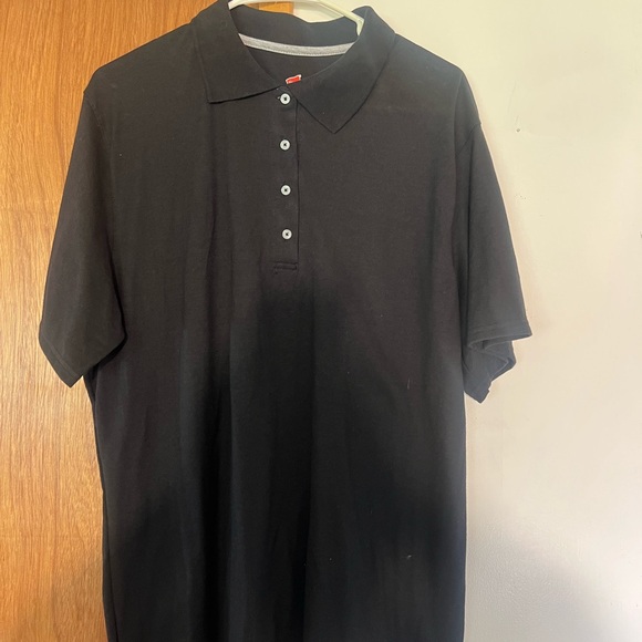 Used Hanes Classic Black Polo Shirt - Picture 1 of 2
